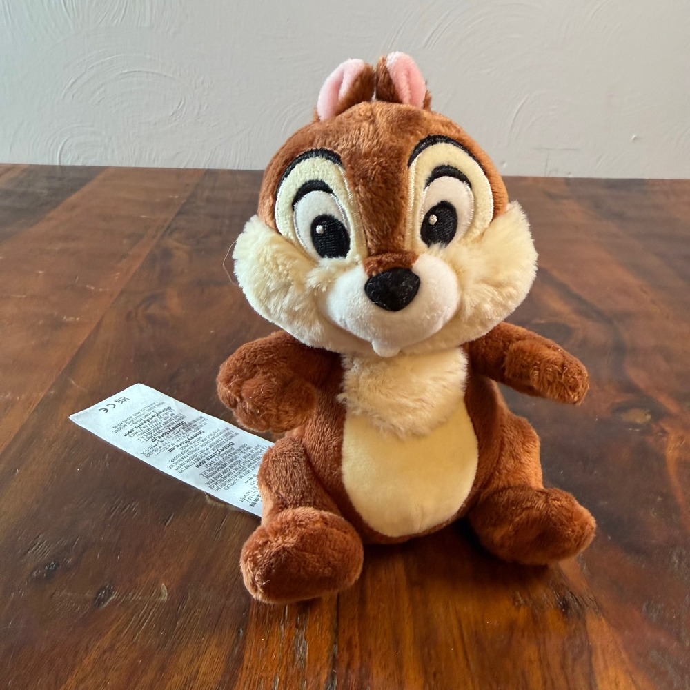 Disney Store Dale Plush Small 6.5 Inch Chipmunk Stuffed Animal Red Nose Toy